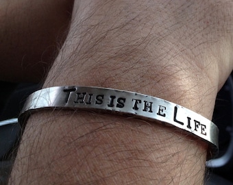 Gepersonaliseerde Sterling zilveren Manchet armband Unisex