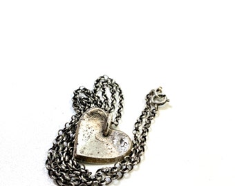 Amulet-serie handgegoten harthanger sterlingzilveren ketting