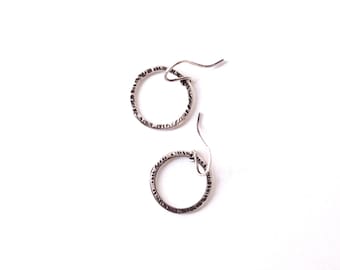 Sterling Silver Textured Circles Earrings