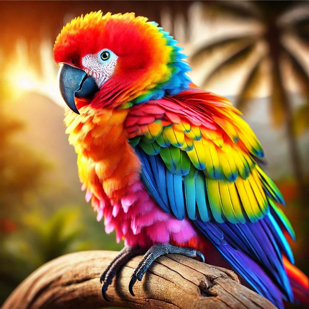 Colored Parrot - Etsy