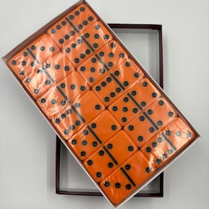 Double six Jumbo without spinner Orange Dominoes  in Gift Box