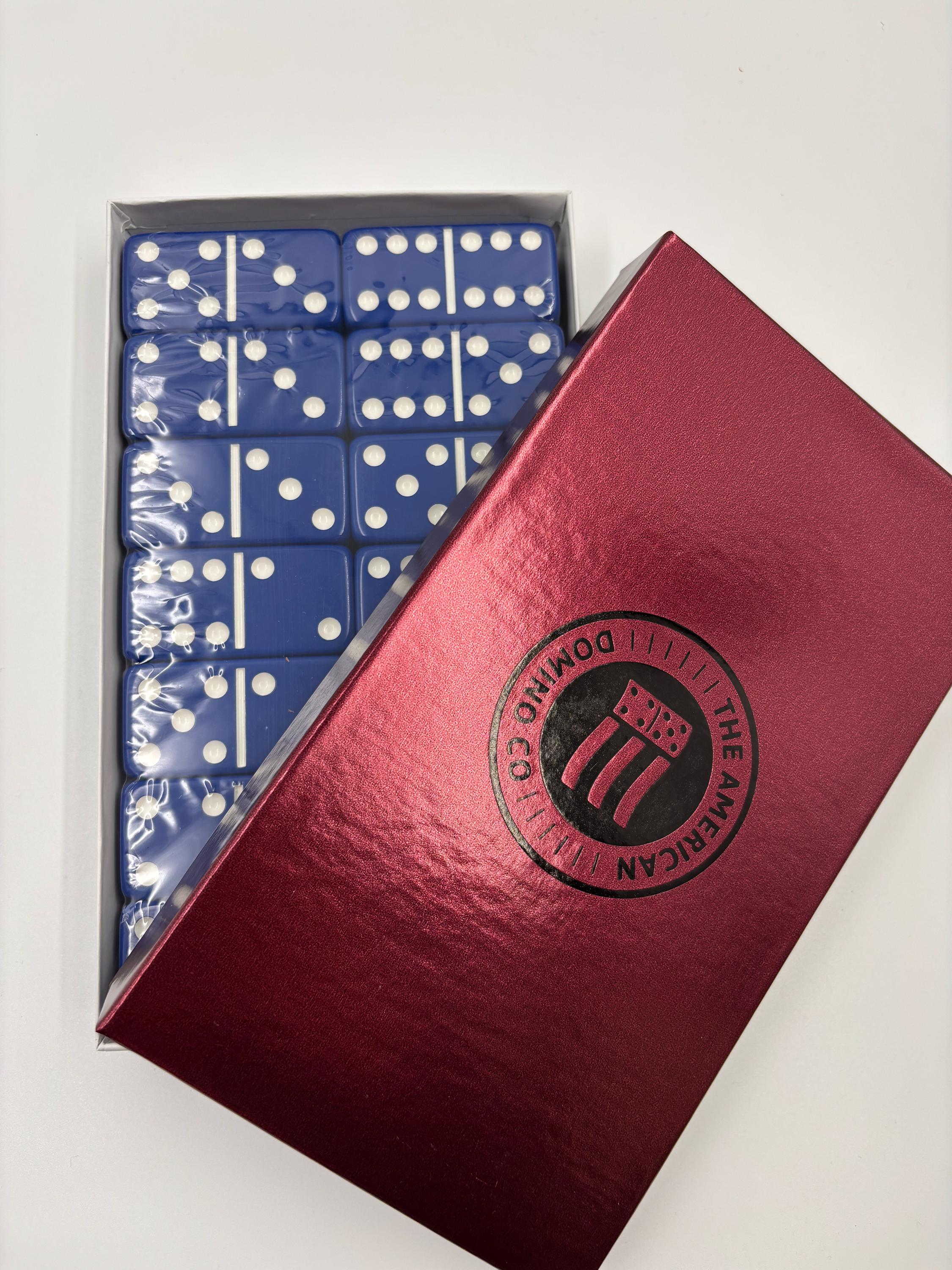 Set Domino Double Six Marion & Co - Grandi Dimensioni, Punte Gialle E Bianche, Con Borsa Di Velluto