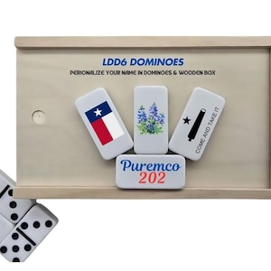 Personalized Double 6 Dominoes  (LDD6) & Wooden box