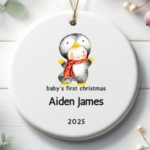 Personalized Baby&#39;s First Christmas Ornament, Holiday Decor, Keepsake Gift, Christmas Tree Decoration, Baby Boy Baby Shower Gift