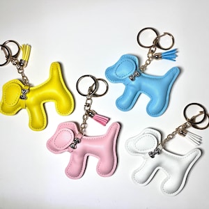 Leder Welpe Schlüsselanhänger, personalisierte schöne Welpen Schlüsselanhänger, Taschenanhänger Zubehör, handgemachte Welpen Geldbörse Charme, Geschenk für sie / ihn