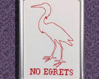 No Egrets cross stitch PDF pattern
