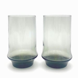 Vintage Libbey Smoke Glass Tumblers: Retro Barware, Set of 2