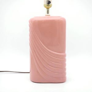 Vintage 80s Art Deco Blush Pink Table Lamp