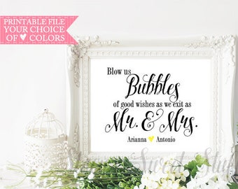 Bubble Sign, Wedding Bubble Sign, Wedding Sign, Printable Wedding Sign, Custom Personalized Wedding Sign, DIY Wedding, Custom Sign