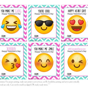 Emoji Valentine, DIY, Printable, Printable Valentine, Emoji Valentines ...