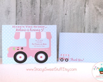 Ice Cream Birthday Invitation, Ice Cream Party, Ice Cream Birthday, Invitation, Invite, Ice Cream Shoppe, Ice Cream Truck, Printable