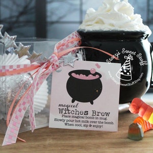 Hot Chocolate Bomb Tag, Heiße Kakao Bombe, druckbare Halloween Tag