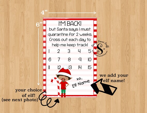 Elf quarantine card, Printable, Personalized Il_570xn
