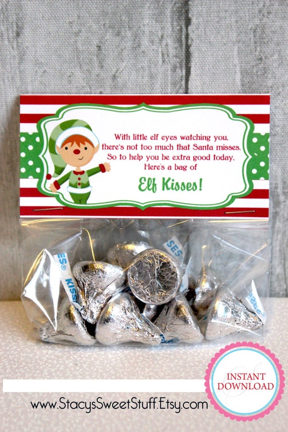 Elf Kisses Christmas Bag Topper Christmas Bag Topper