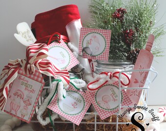 Christmas Cookie Basket Tags, Christmas Gift, Printable