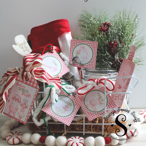 Christmas Cookie Basket Tags, Christmas Gift, Printable