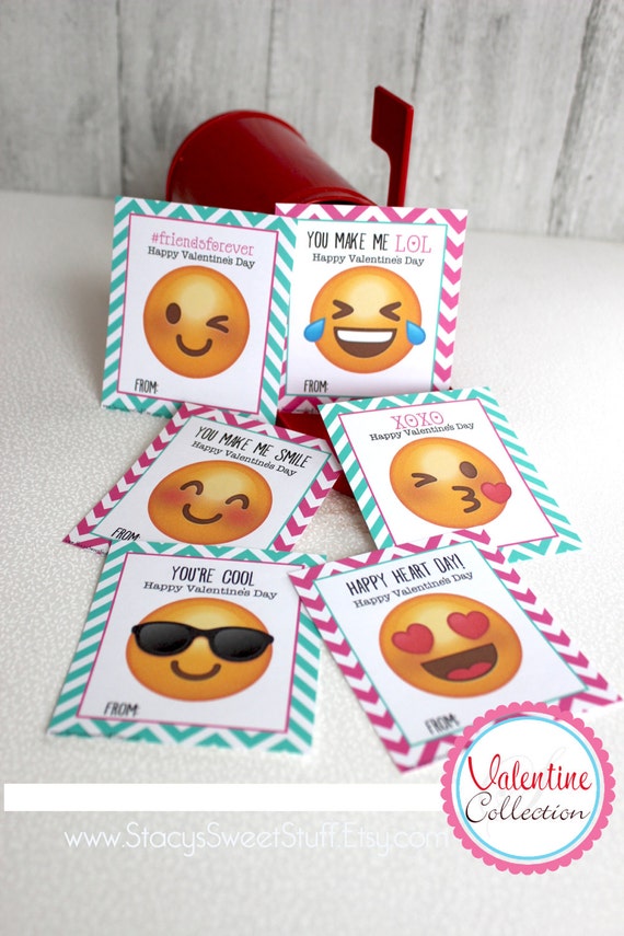 Emoji Valentine, DIY, Printable, Printable Valentine, Emoji Valentines ...