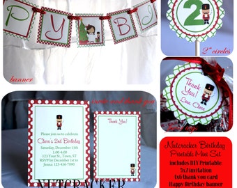 Nutcracker Birthday, Nutcracker Printable Party Package, Nutcracker Party, Nutcracker Printable, Christmas Birthday, DIY, Printable