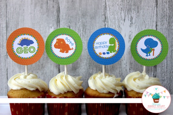 DIY Printable Cupcake Toppers: Dinosaur Collection Il_570xn