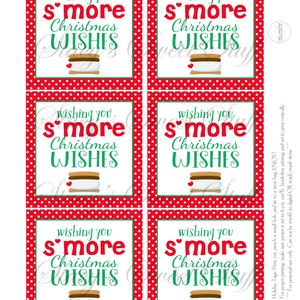 Printable Christmas Tag, Christmas S'mores Tag, Christmas Smores Tag ...