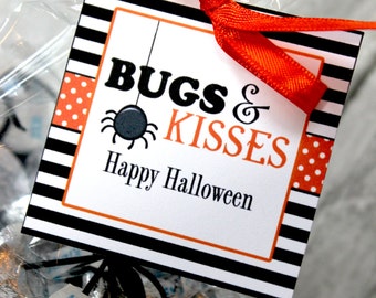Bugs and Kisses Halloween Tag, Halloween Tags, Printable Tags, Halloween Treat Tag, Printable Halloween,  DIY, Printable, Instant Download