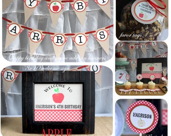 Apple Birthday, Apple of my Eye Birthday, Fall Birthday, Printable Birthday, Party Package, Party Decorations, Apple Party, Apple Picking