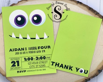 Little Monster Birthday Invitation, Little Monster Invitation, Little Monster Party, Monster Birthday, Halloween Birthday