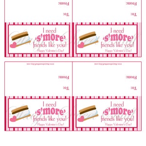 Smore Valentine Bag Topper DIY Printable INSTANT DOWNLOAD - Etsy