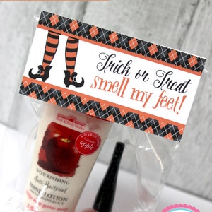 Halloween Bag Topper, Smell My Feet Bag, Halloween Nail Polish Bag Topper, Halloween Feet, Witch Feet, Printable Halloween,  DIY, Printable