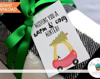 Cozy Christmas Gift Tag, Christmas Blanket Tag, Blanket Tag, Christmas Tag, Secret Santa, Stocking Stuffer, DIY, Printable, Instant Download