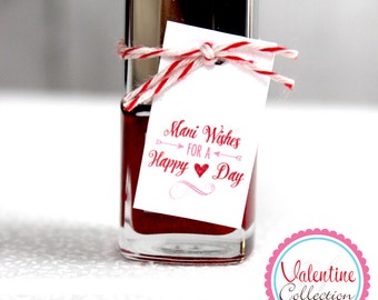 Valentine Nail Polish Tags, Valentine's Day Nail Polish Tags, Valentine's Day, Instant Download, DIY