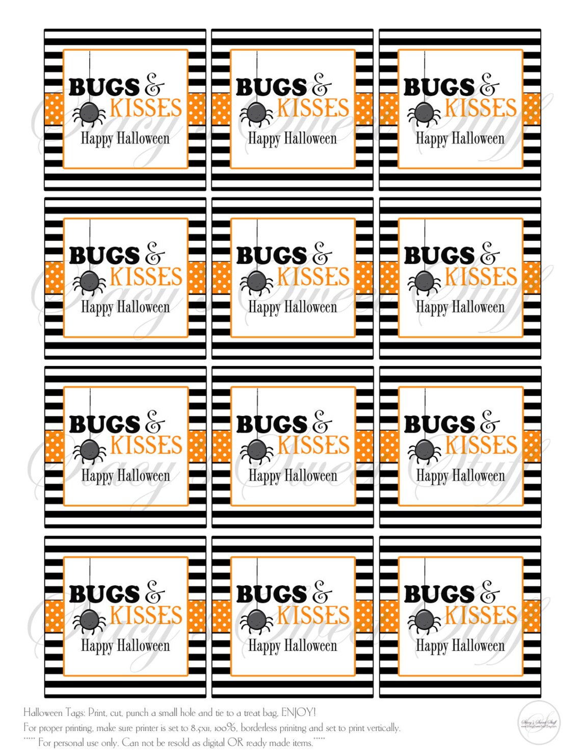 Bugs And Kisses Halloween Tag Halloween Tags Printable Tags Etsy Bugs And Kisses Halloween Tag Halloween Tags Printable Tags Etsy