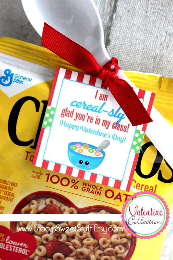Cereal Valentine Cereal sly Valentine Cereal Tag Printable Valentine 