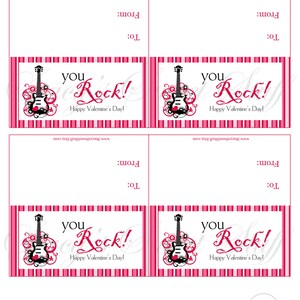 Pop Rocks Valentine Bag Topper, Printable Valentine, You Rock Valentine ...