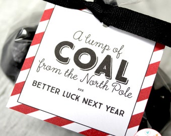 Coal Christmas Tag, Christmas Tag, PrintableTag, Printable Christmas, Coal, Coal Tag, Funny Christmas Gift, Gag Gift, DIY, INSTANT DOWNLOAD