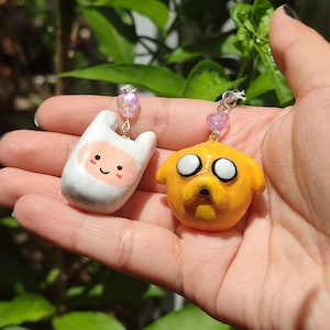 adventure time - finn and jake besties keychains / phone charms