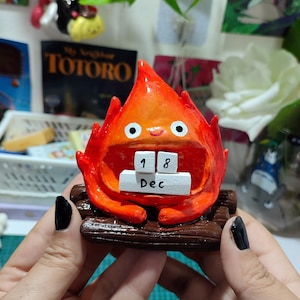 Calcifer inspired calendar - Howl&#39;s moving castle fire demon studio Ghibli