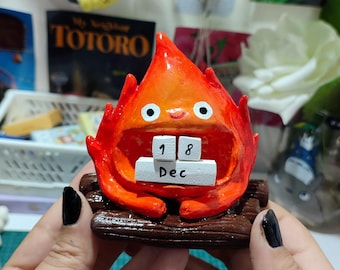 Calendario inspirado en Calcifer - El castillo ambulante Demonio de fuego Studio Ghibli