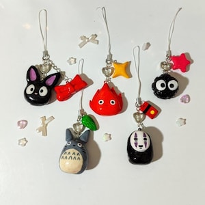 Ghibli inspired keychains - handmade clay charms