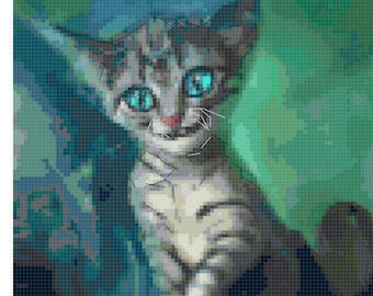 Cheshire Kitty - Counted Cross Stitch Original Pattern