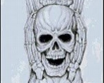 Skulls Doing See No Evil Original Cross Stitch Pattern