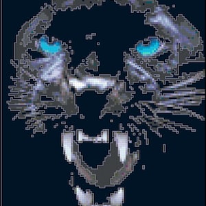 Intricate Panther Cross Stitch Pattern | Full Coverage Design for Intermediate to Advanced Stitchers