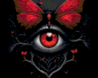 Captivate with Butterfly Eye: A Detailed Counted Cross Stitch Pattern (DMC Compatible)
