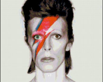 David Bowie - Ziggy Stardust Full Coverage Cross Stitch Pattern