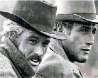 Advanced Counted Cross Stitch Pattern - Butch Cassidy and the Sundance Kid