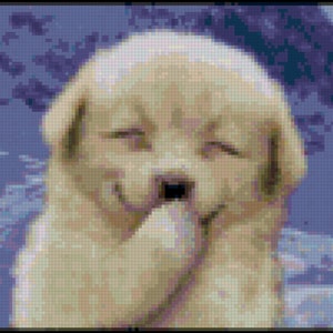 Smiling Puppy Counted Cross Stitch Pattern image 1
