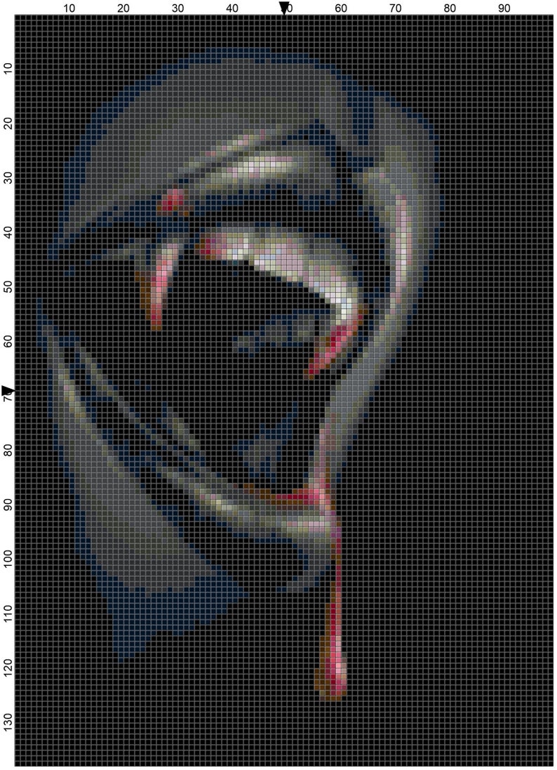 Counted Cross Stitch Pattern of Bloody Fangs image 2