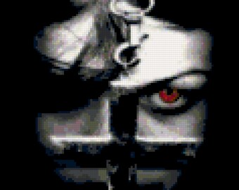 Gothic Girl With Cross Stitch Pattern