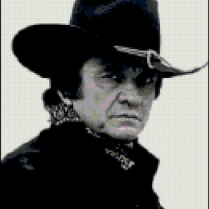 Johnny Cash - &quot;The Man In Black&quot;- Full Coverage Counted Cross Stitch Pattern for Intermediate Stitchers