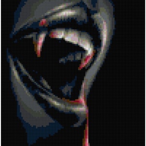 Counted Cross Stitch Pattern of Bloody Fangs image 1